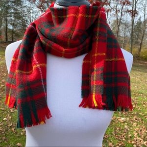 LOCHCARRON HIGHLANDER SCARF TARTAN SCOTLAND RED YELLOW GREEN WHITE NEW WOOL